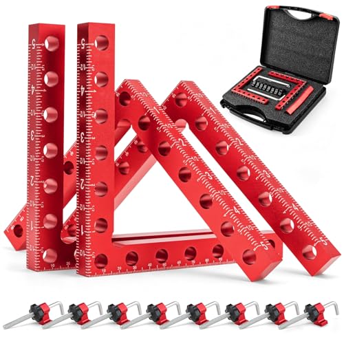 Corner Clamps for Woodworking, 4 Pack 5.5' Aluminum Alloy 90 Degree Right Angle Clamp, Positioning...