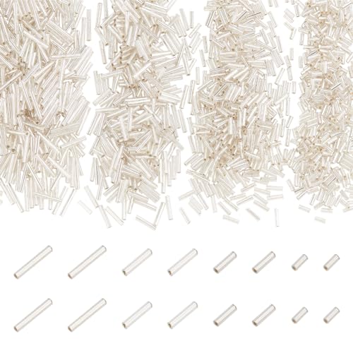 PH PandaHall 1600pcs 4 Sizes Bugle Beads
