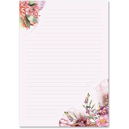 toskana-briefpapier-blumen-und-v-gel-50-blatt-sch-nes-schreibpapier
