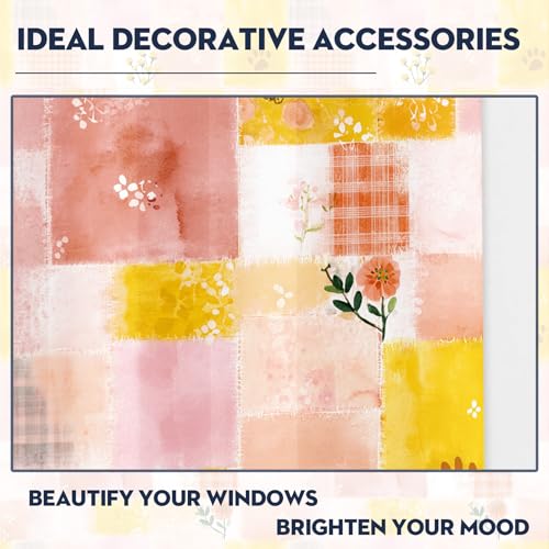 Rideaux patchwork fleurs aquarelle pour ambiance cosy de salon - 7