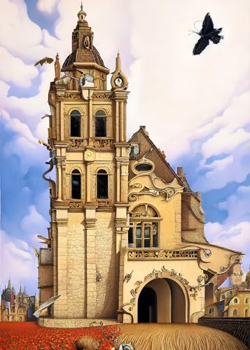 Toile murale fantastique Meechi poster paysage urbain design 50x70cm