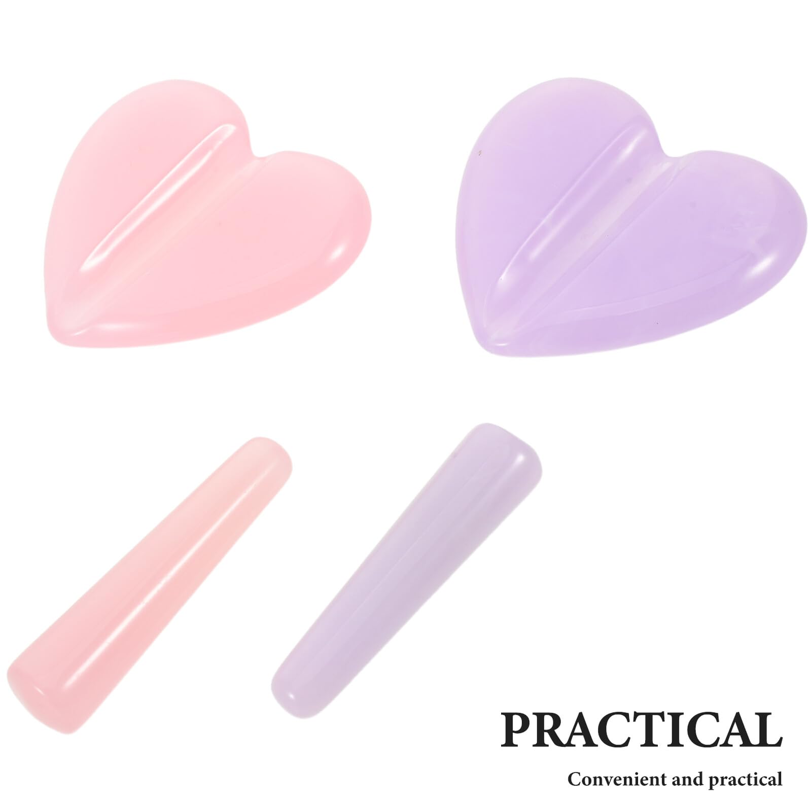 Geprägte Acryl Nagelbiegeform in Herzform Rosa, 2 Satz