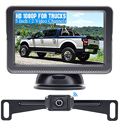Wireless Backup Camera for Trucks HD 1080P with 5 Inch Monitor Stable Digital Signals Rear View Camera for Car Camper Van SUV DIY Add on Second Wireless RV Camera or License Plate Camera DoHonest S23