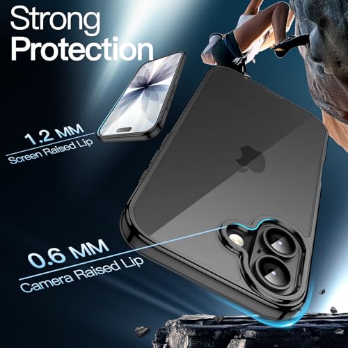 Image of JETech Case for iPhone 17 6.3-Inch, Non-Yellowing Shockproof Phone Bumper Cover, Anti-Scratch Clear Back (Black)