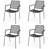 Amazonia Lancaster 4-Piece Chair Set Steel with a Rope Seat | Ideal for Outdoors