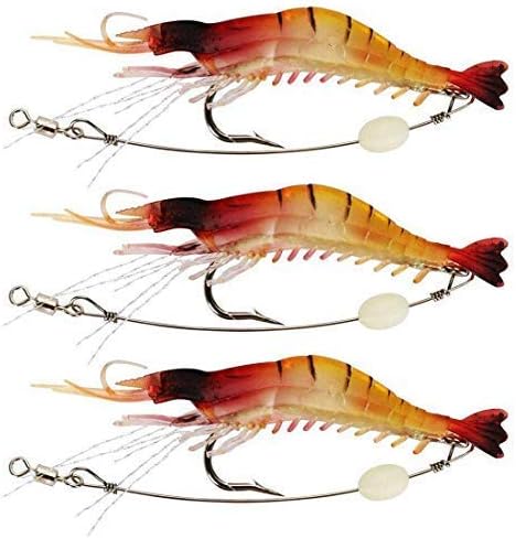 Hunting Hobby Fishing Live Silicone Rubber Shrimp Lure Bait -3 Pieces
