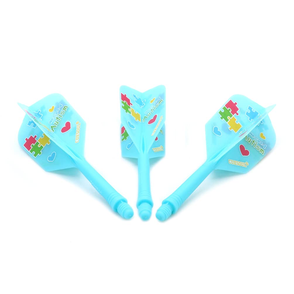 CUESOUL Rost Eje de dardo Integrado y Plumas estándar/lágrima de Pera/Forma Delgada con patrón Atractivo, Juego de 3 Piezas - 3