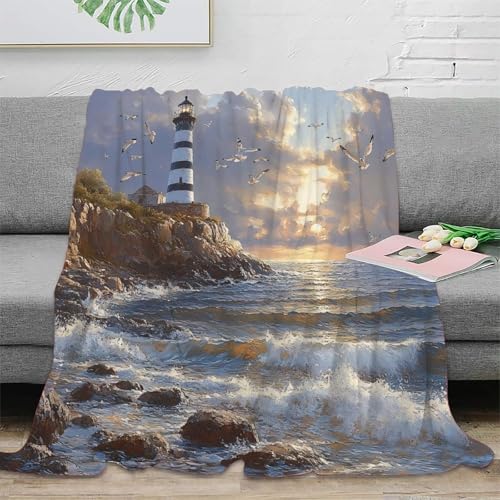 Couverture Microfibre Anti-Froid Seaside Sunset Douceur Durable - 2