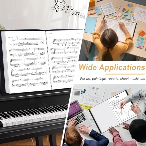 GUOKOFF Sichtbuch PP A3, 2 Stück A3 Päsentationsdisplay Buch Mit 80 Klarsichthüllen, Präsentationsmappe Präsentationsordner aus PP, Painting Aufbewahrungsbuch für Kunst, Portfolio (Schwarz)