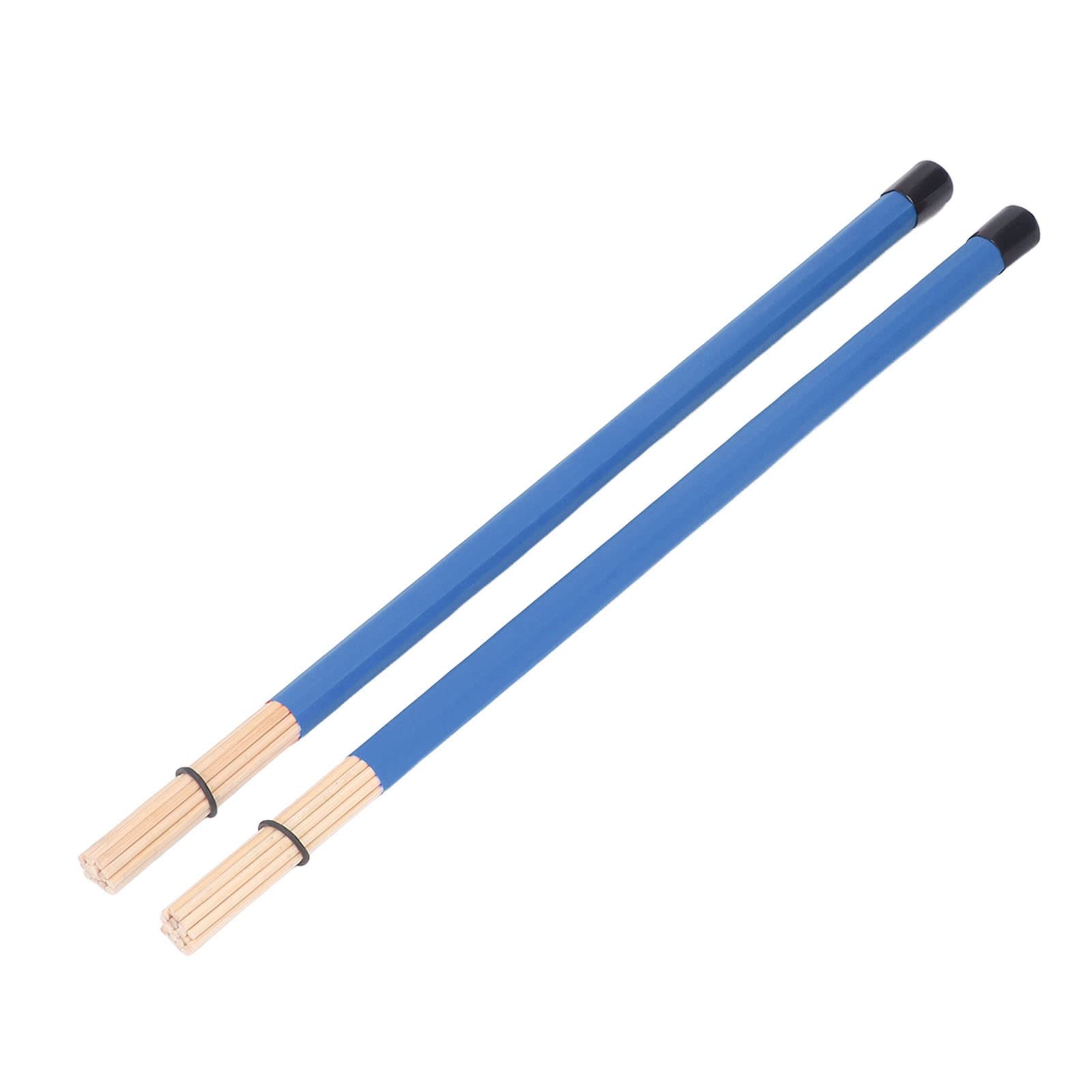 NIBEMINENT 2Pcs Drum Brush Drumstick Stick Mallet Bamboo Percussion Tool Instrument Accessory Set Kit Blue