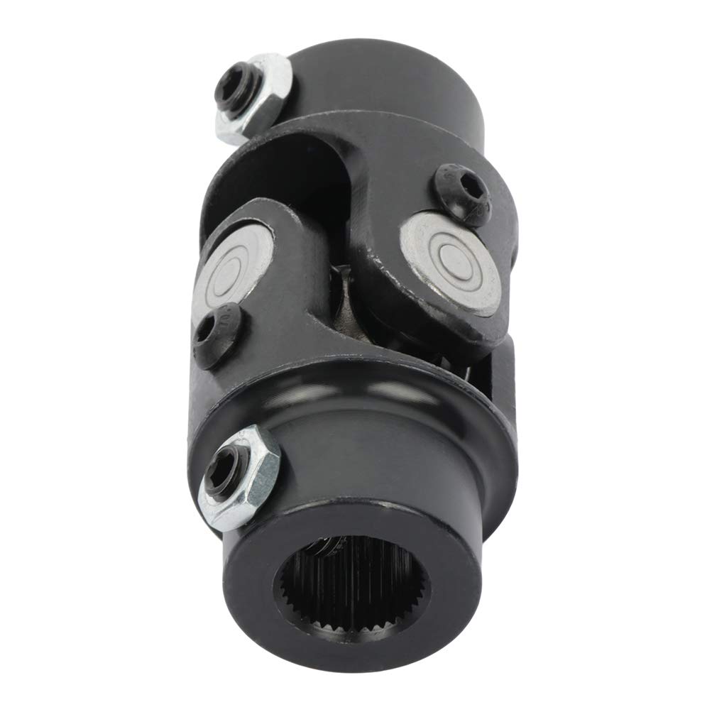 SCITOO Black Universal Single U-Joint Steering Shaft - 11/16-36 Spline To 3/4 DD, 35° Working Angle