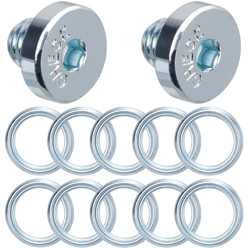 OAUTOO 12pcs Automatic Transmission Pan Drain Plug with Gasket Kit for Toyota 90341-10021, 35178-30010 4Runner Fj Cruiser Land Cruiser Sequoia Tacoma Tundra fits Lexus GS GX is LC LS LX RC SC 2003-On