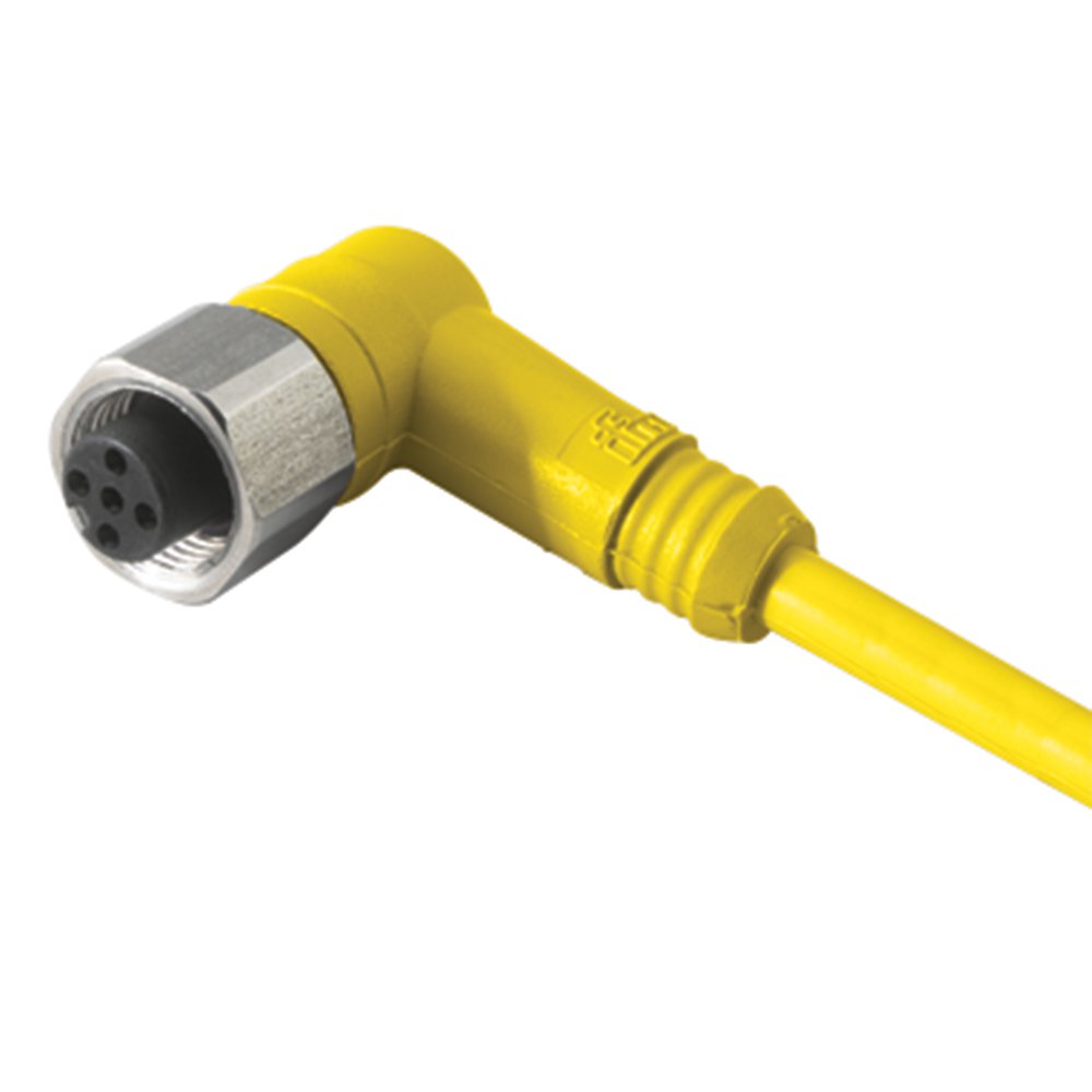 IFM Efector E18215 Socket for Sensors with 1/2'' Connector, 5 m PVC Cord Set with Right Angle Socket, 3 Pin