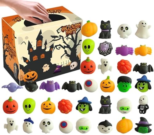 【24個/36個セット】 ハロウィン カボチャ 幽霊 玩具 スクイーズ おもちゃ 減圧グッズ シリコン子供 仕掛け 玩具 置物 景品 ハロウィン 飾り 装飾 パーティー グッズ プレゼント ハロウィン グッズ ケース入り (36個)