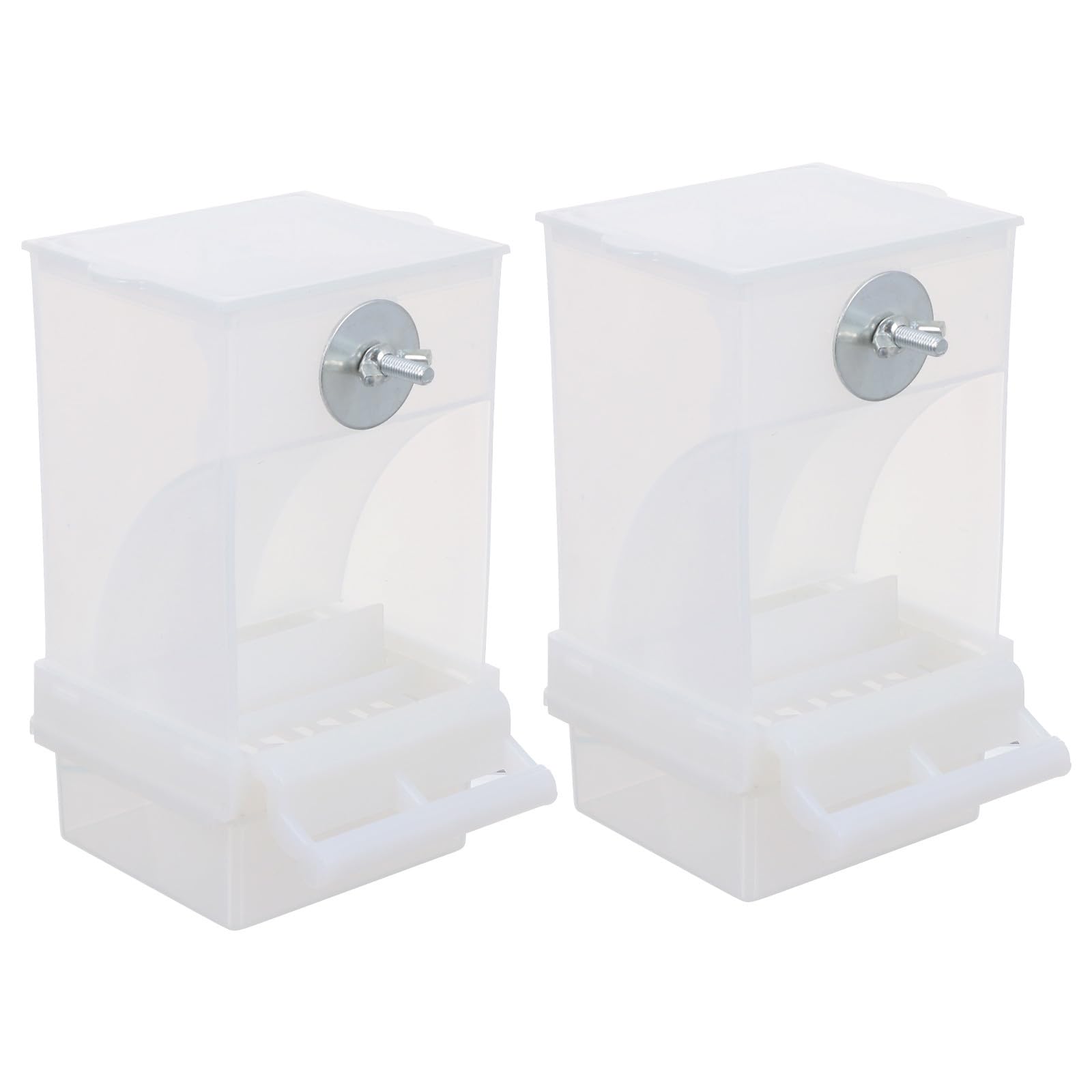 Distributeur automatique de nourriture pour oiseaux en acrylique blanc NUOBESTY - 2 pièces