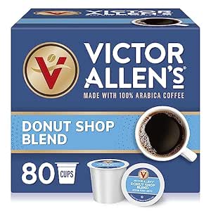 Victor Allen's Donut Shop Blend Medium Roast Coffee Pods, 80 Count