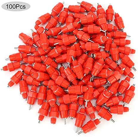 100PCS Chicken Water Nipple Automatic Chicken Drinker Feeders 360 Degree Poultry Nippler Waterer Poultry Chicken Duck Bird Drinking Tools