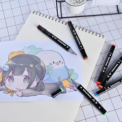 Image of Alcohol Markers Set Sketch Pen for Kids Colour Pens Colours Drawing Artists Art Supplies Kit - Color Marker Dual Tip Brush Alcoholic Sketches Acrylic Flair Tone Brash Paint School Artist -v96