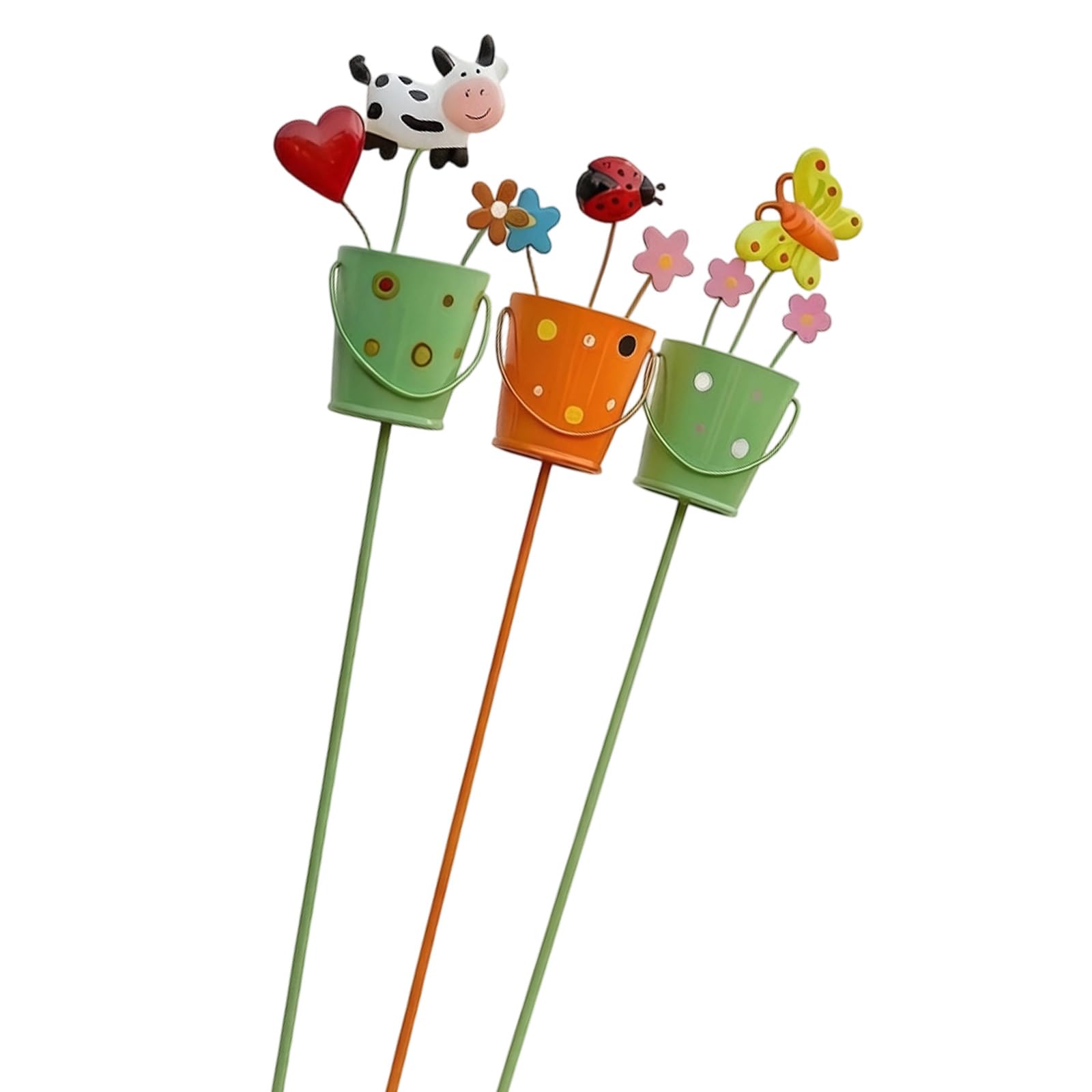 Msioytog 3 Pack Fashionable Garden Stands Decorative Stakes Designed for Holding Flower Pots with Sturdy Metal Construction Outdoor Flower Stand