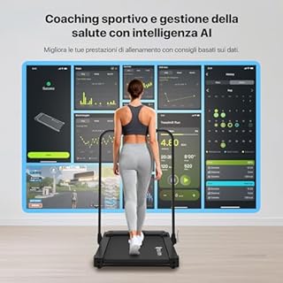 Mobvoi Home Treadmill Tapis roulant pieghevole 3 in 1 Tappetino da passeggio Walking Pad Compatto sotto la scrivania Corsa per casa e ufficio Display a LED Ampia area di corsa 42 cm 1-12 km/h 120kg