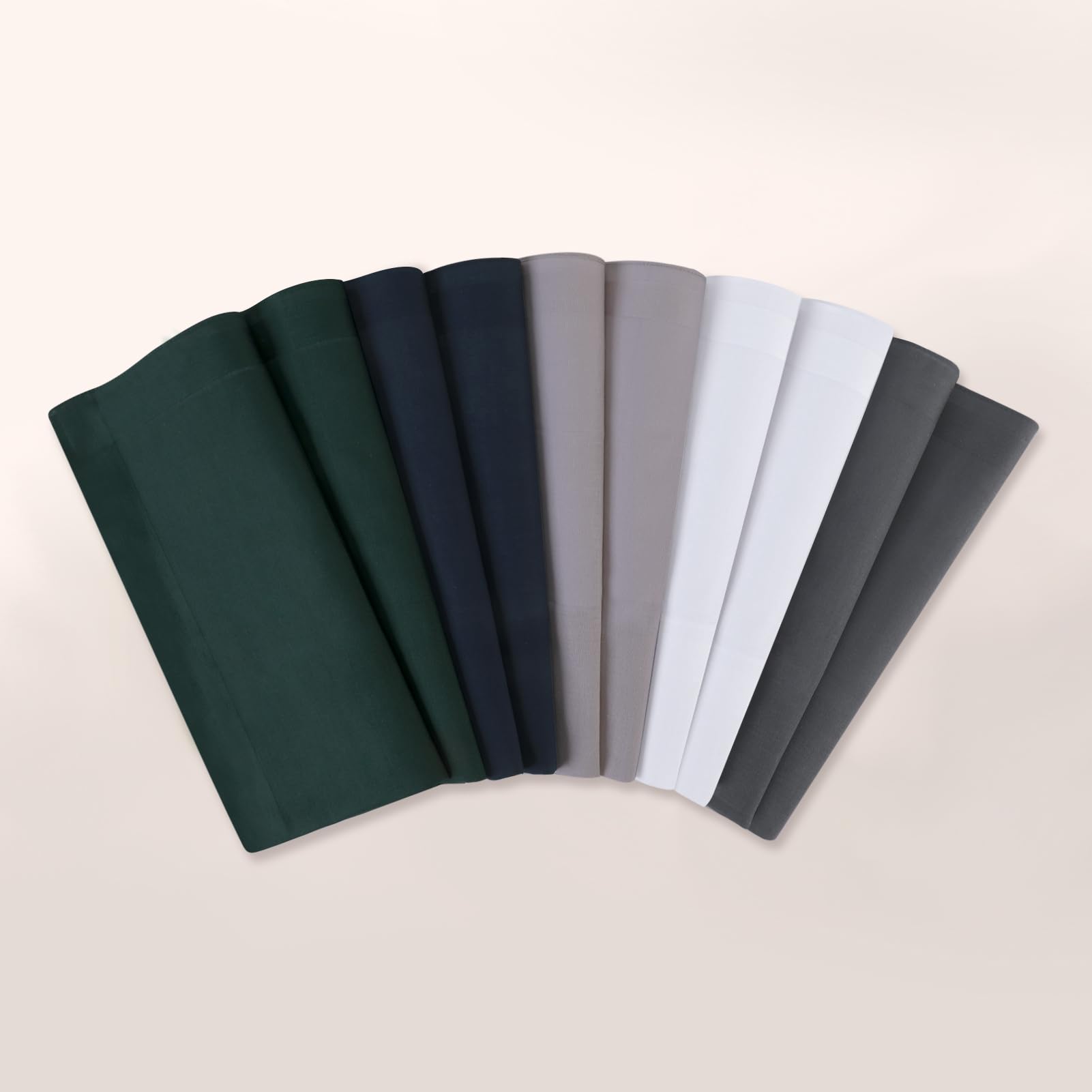 DoreenBeads Men’s Handkerchiefs, 5/10Pcs Assorted Colors Soft Cotton Handkerchiefs for Men Pocket Squares 15.7