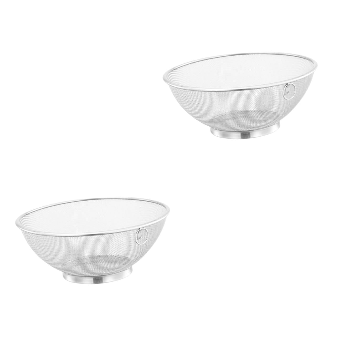 OUNONA 2piezas Colador De Cocina De Acero Inoxidable Diseño De Malla Fina Escurridor Para Verduras y Arroz Resistente y Duradero Fácil De Limpiar y Usar Casa o Camping