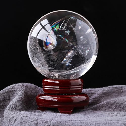 Boule de cristal de quartz arc-en-ciel pour séance de méditation et salon