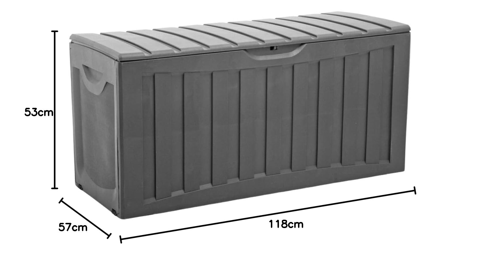 7H SEVEN HOUSE Baule Esterno in Resina | Cassapanca per Giardino, Terrazza o Balcone | Impermeabile | Contenitore per Oggetti e Giocattoli | 340 Litri | 118 x 53 x 57 cm