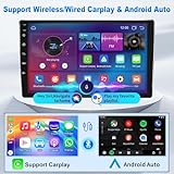 4+64G Android 14 Double Din Car Stereo for Audi TT MK2 2006-2014 Upgrade Car Radio w/Wireless Carplay Android Auto 9" Touch Screen GPS Navi Head Unit Bluetooth WiFi FM/RDS/SWC Backup Camera Mic - Image 6