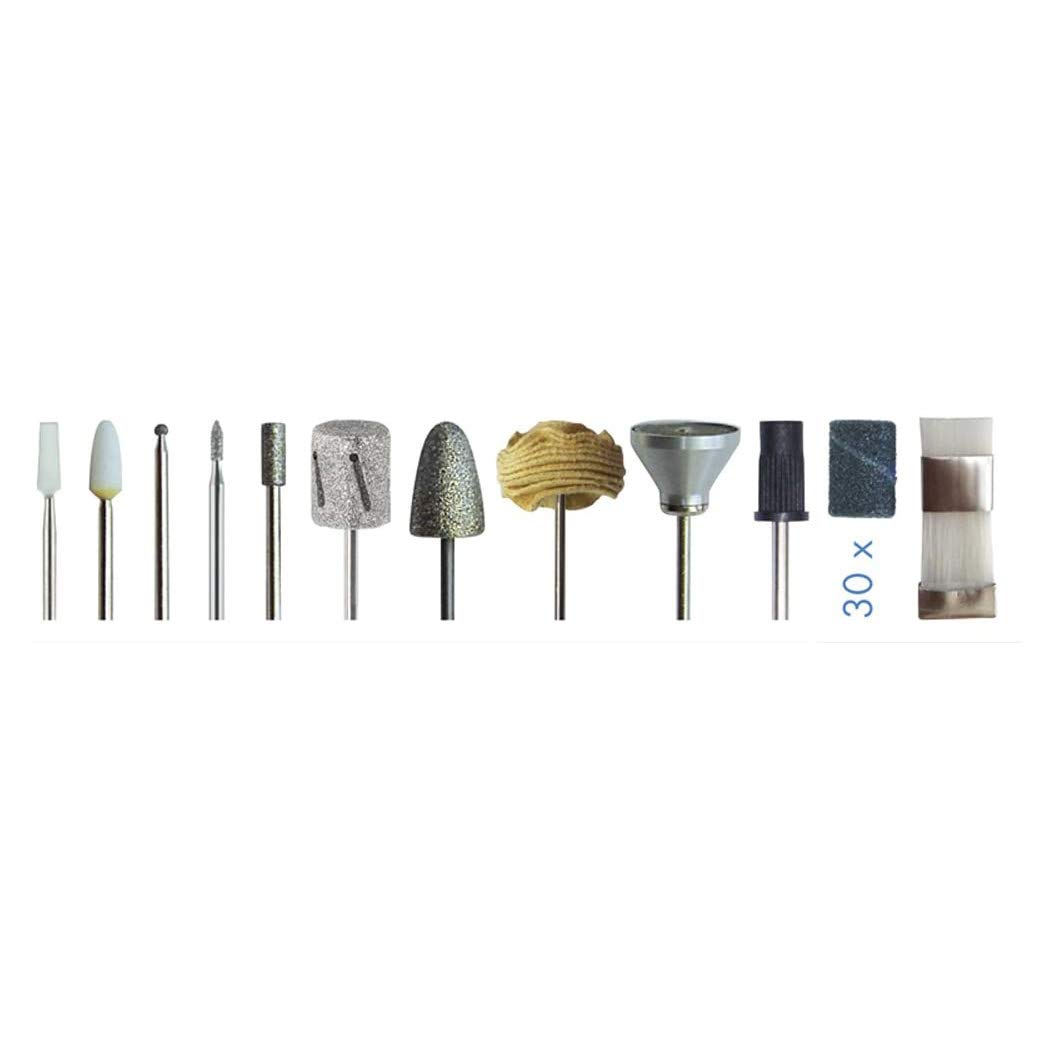 Promed emotion, elektrische Nagelfeile für Maniküre Pediküre, professionelles Pediküre-Set, Professionelles Nagelpflegeset, Nagelfräser mit 40-teiligem Zubehör, 12 000 U/min