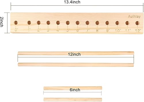 Miniatura 4 de Auihiay Regla de medición de globos de madera ajustable de 12 tamaños, herramienta de medición para decoraciones de globos, arcos, columnas,