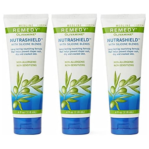 Medline Remedy Nutrashield, Skin Protection, Relieves Chapped or Cracked Skin, Ideal for Dry Denuded Skin, 4 oz (Pack of 3) Cover