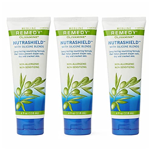 Image of Medline Remedy Nutrashield, Skin Protection, Relieves Chapped or Cracked Skin, Ideal for Dry Denuded Skin, 4 oz (Pack of 3)