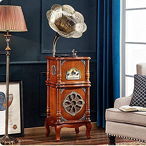 AURADO Tourne-Disque, Gramophone, Tourne-Disque en Vinyle Style rétro Big Horn Gramophone en Bois Antique avec Support… - Les Beatles, Paul McCartney, John Lennon, RIngo Starr, George Harrison AURADO Tourne-Disque, Gramophone, Tourne-Disque en Vinyle Style rétro Big Horn Gramophone en Bois Antique avec Support…