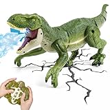 ToyFuntasy Remote Control Dinosaur Toys for Kids Ages 4-7 8-12 - Best Birthday Gifts for Boys 4 5 6 7 8 9 10 11 12 Year Old, RC Walking Dino with Roaring, Spray, Light, Touch Sensing