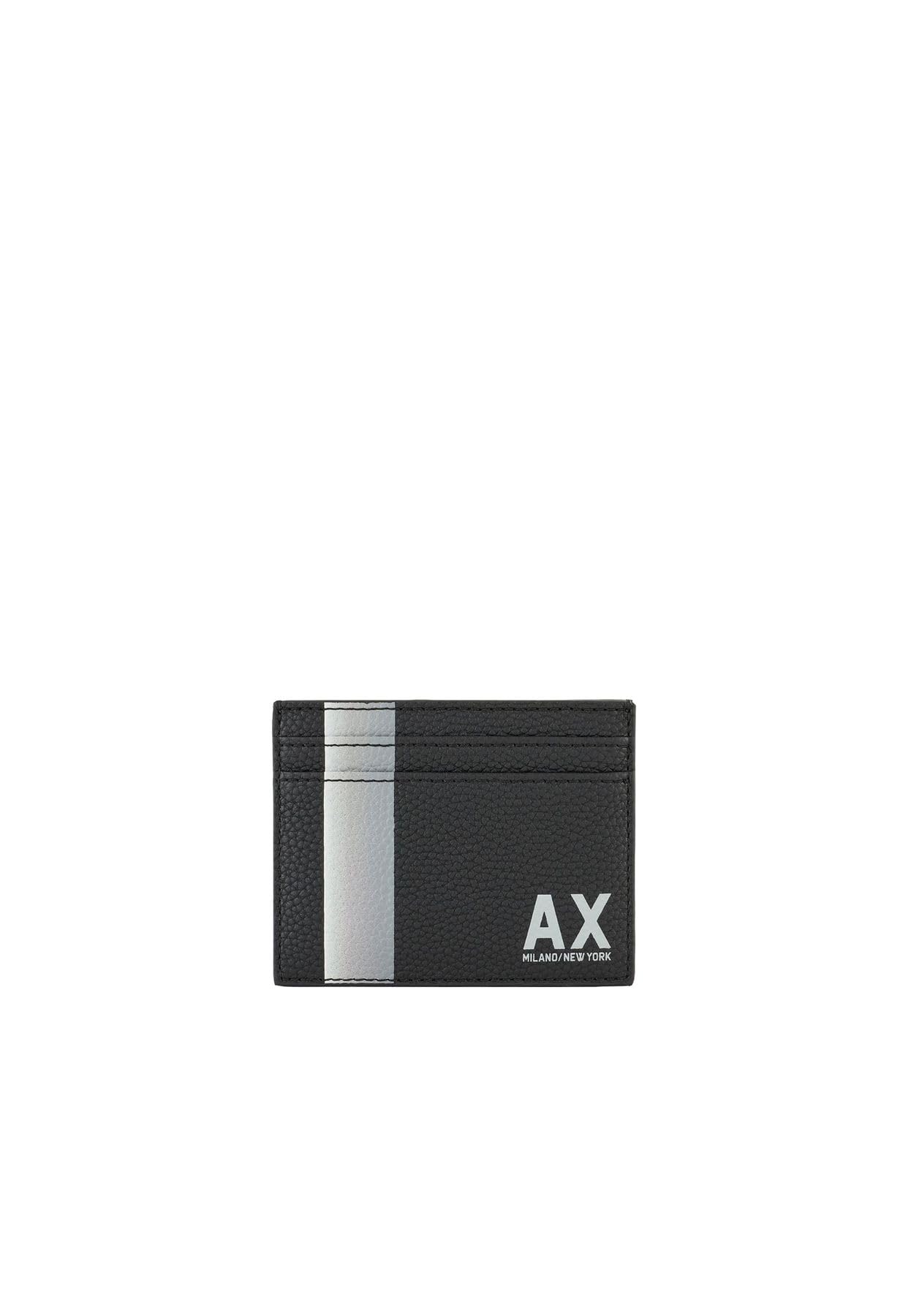 Armani Exchange Men's Color Block Ax Cardcase Credit Card Holder, Nero, One Size