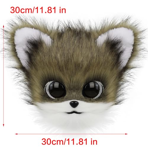 Tocado de animales de peluche mullido personaje suave para eventos de cosplay adultos y niños 5