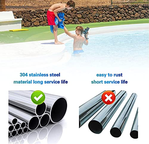 Pool Handrails Swimming Pool Handrails, Premium 304 Stainless Steel Rust Proof Swimming Pool Bend Handrail, Sliver