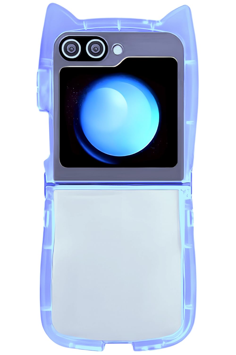Amazon.co.jp: 猫耳 galaxy z flip6 flip5 クリア ケース 青 猫 ねこ