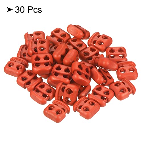 PATIKIL Cord Locks, 30 Pack Oval Spring Toggle Stopper for Drawstring Bag Shoelaces Orange Red, 16x17mm - Image 3