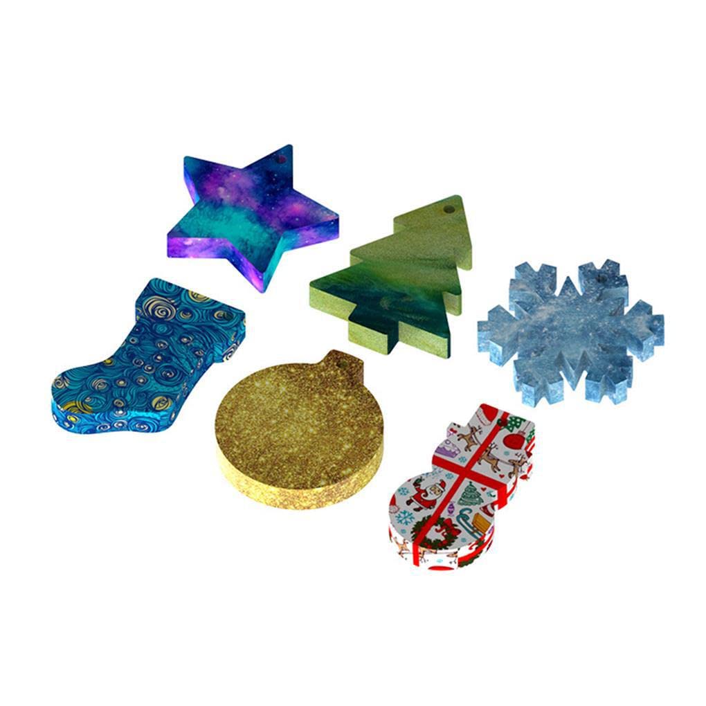 Guangcailun Christmas Ornament DIY Resin Mold Crystal Epoxy Snowflake Snowman Xmas Tree Silicone Keychain Mould Home Decoration - Image 3