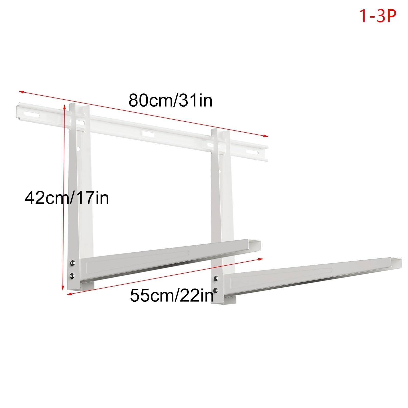 Mini soporte de montaje en pared dividido, soporte de acero galvanizado con barra transversal para aire acondicionado sin conductos y sistemas de bomba de calor