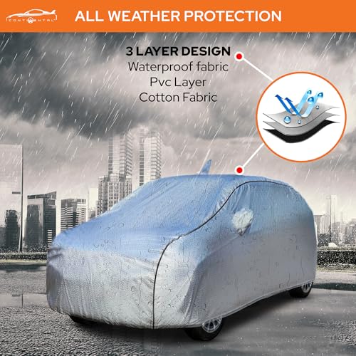 Image of Continental [SilverGuard] Dual Belts Extra Protection Maruti S Presso Car Cover (2022-2026) Build with Triple Stitched,Waterproof & Dustproof Car Cover for S Presso (Metallic Silver).