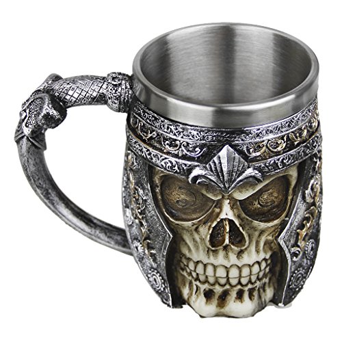 Mug Creative Coupe du Crâne 3D Tasse de Café en Résine Boire Tasse de Thé Chope Mug pour Maison/Bureau/Partie/Halloween Tasse à Café en Acier Inoxydable...