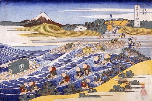 Affiche Graffiti Art Mural Fuji Kanaya par Hokusai SERENDIPITP Déco Maison 60x90cm