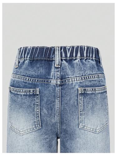 Girl's Y2k Bow Print Baggy Jeans Wide Leg High Waisted Denim Pants3