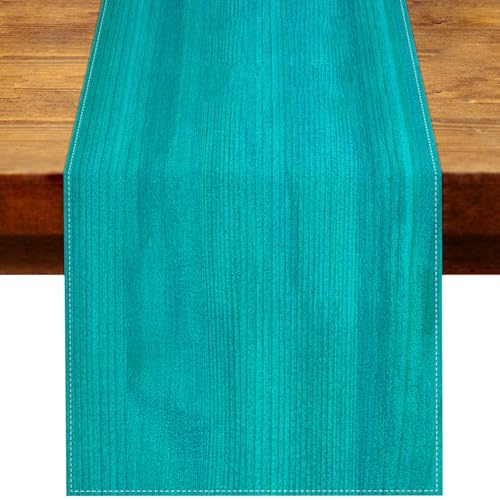 Heyfary Teal Aqua Sea Table Runner Coastal Under The Sea Ocean Theme Party Decoration Summer Pool Beach Home Kitchen Dining Room Table Decor