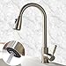 Comllen Best Commercial Stainless Steel Single Handle Single Hole Brushed Nickel Pull Out Spray Kitchen Faucet, Pull Down Kitchen Sink Faucet