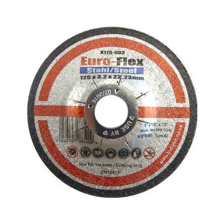 Euroflex - Disco de corte (metal, 125 x 3 x 22 mm, 25 unidades)