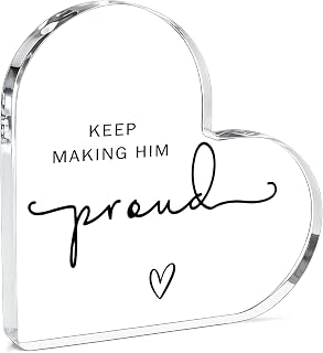 Memorial Gifts for Loss of Dad Bereavement Gift Sympathy Gifts for Loss of Father Husband Brother Keep Making Him Proud Acrylic Heart Plaque Keepsake